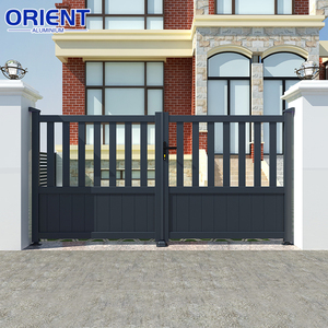 <span class=keywords><strong>Portail</strong></span> coulissant en aluminium noir mat pour cour, avec panneaux horizontaux, pour l'intimité, anti-rouille, pour entrée de garage, avec moteur en option - Product Image 6