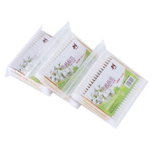 Hisopos de algodón portátiles, 100 unidades cada uno, de doble punta, con mango de madera, mercancía general de 1-2 yuanes. - Product Image 3