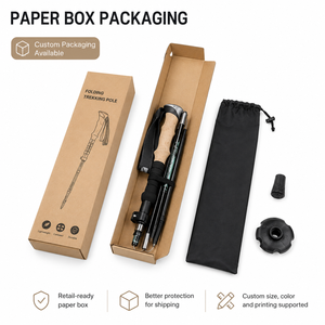 Bâtons <span class=keywords><strong>de</strong></span> <span class=keywords><strong>marche</strong></span> <span class=keywords><strong>nordique</strong></span> pliables en 3 sections, bâtons <span class=keywords><strong>de</strong></span> randonnée télescopiques en aluminium, durables, 135 cm, <span class=keywords><strong>prix</strong></span> d'usine, OEM, extérieur - Product Image 5