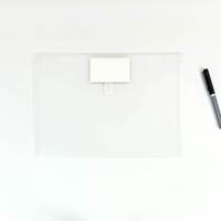 Bolsa de plástico personalizada para documentos PP A4, sobre transparente, carteras de bolsillo, carpeta escolar, bolsa transparente para archivos con botón a presión