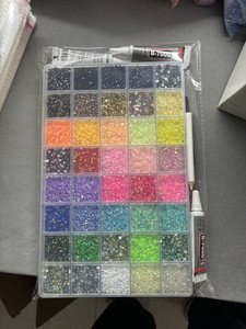 VANCY ARTS 24/28 couleurs, strass en résine AB effet gelée de 3 mm, pierres décoratives avec <span class=keywords><strong>pince</strong></span> et stylo applicateur pour la décoration - Product Image 6