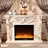 Cheminée en bois massif antique la plus vendue avec insert à flamme simulée