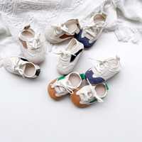 Chaussures d'été pour bébé unisexe à semelle souple, baskets en maille pour tout-petits avec chaussures en cuir antidérapantes