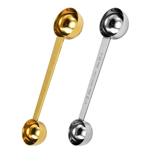 <span class=keywords><strong>Cuillère</strong></span> doseuse multifonction double tête en acier inoxydable argent/or pour café et thé matcha, 15 ml/30 ml, vente en gros usine à prix abordable - Product Image 3