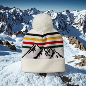 OEM Custom Jacquard logo <b>Mens</b> Beanie Caps Wool <b>Winter</b> <b>Hats</b> - Product Image 3