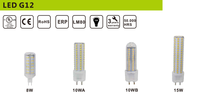 Ampoule LED de remplacement pour halogénures métalliques, culot bi-pin G12 G8.5, 8W 10W 15W, remplacement CDM-T, AC100-277V, certifiée UL