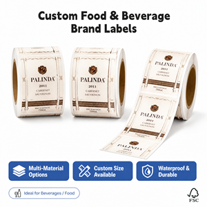 Etiqueta de Papel para Botellas de Vino con Diseño Personalizado, Impresión con Proceso UV Localizado, Etiqueta con Relieve Esculpido - Product Image 3