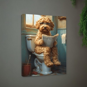 SQ baño pared arte animal en inodoro lienzo impresiones cartel divertido cuadro decorativo pintura de pared <span class=keywords><strong>para</strong></span> regalo - Product Image 3
