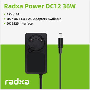 เครื่องชาร์จอะแดปเตอร์ไฟ DC12 36W DC ใช้งานร่วมกับฮาร์ดแวร์คอมพิวเตอร์บอร์ดเดี่ยวแบบฝังตัว Radxa SBC - Product Image 2