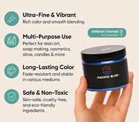 Poudre de mica de qualité cosmétique bleu Pacifique, approuvée par la FDA, pigment de mica végétalien scintillant pour résine époxy, savon, bougie, argile polymère, bricolage