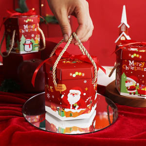 Luxuriöse, elegante Papierbox mit Weihnachtsmann-Aufdruck und Griff für Weihnachtsgeschenkverpackungen, Weihnachtsgeschenkbox - Product Image 5