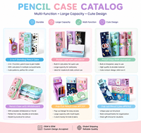 Étui à crayons en plastique ABS personnalisé en usine, grande capacité, multifonctionnel, boîte à crayons scolaire avec taille-crayon intégré