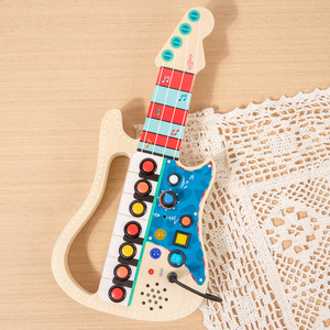 Guitare musicale électronique en bois pour enfants, instrument de percussion en gros - Product Image 4