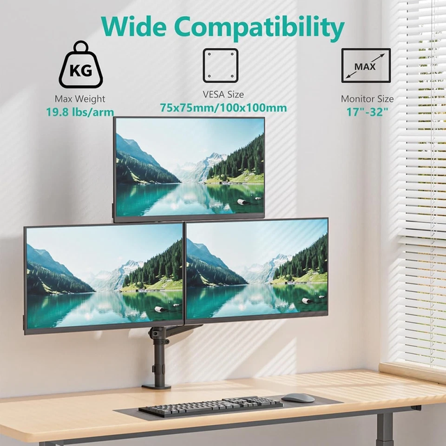 New WT Dual Monitor Arm Home Office High Quality Plastic-coated Iron Monitor Mount for 17-32 Inch