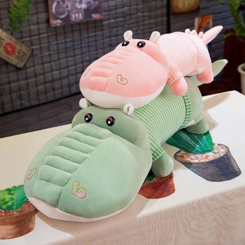 Игрушки для сна фиолетовые розовые животные мягкие зеленые бесплатные образцы OEM светло-серые Мягкие плюшевые популярные детские гигантские игрушки-бегемоты