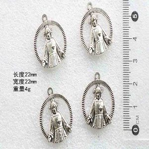 Vintage oro <span class=keywords><strong>plata</strong></span> católico <span class=keywords><strong>San</strong></span> <span class=keywords><strong>Benito</strong></span> medallas colgante encantos para Jesús religioso hombres mujeres collar fabricación de joyas - Product Image 3