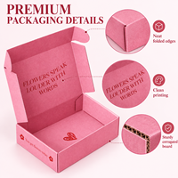 Boîte d'expédition personnalisée en carton ondulé rose de qualité supérieure avec impression de logo minimale et approvisionnement en gros pour les marques de beauté
