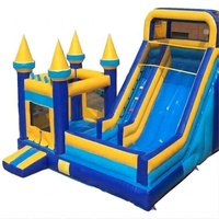 Jeux d'intérieur extérieurs commerciaux château sautant gonflable maison de rebond gonflable combinée avec toboggan à vendre