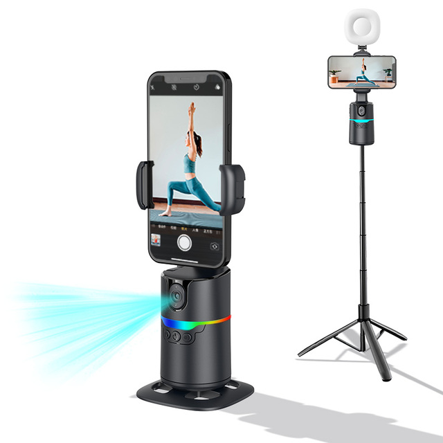 Auto Face AI Tracking Phone Gimbal Stabilizer with Tripod Selfie Stick 360 Rotation Remote Control for Smartphone Video Shooting