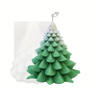 1Pc 3D Christmas Tree Shape Resin <b>Casting</b> Silicone Mold for DIY Xmas Decoration Aromatherapy Candles Wax Plaster Polymer Clay - Product Image 1