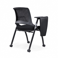 Chaise empilable commerciale en gros, chaise de bureau à dossier en maille respirante pour événements, salles de formation et grandes salles