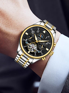 KINYUED Envío Rápido Relojes Mecánicos de Venta Caliente para Hombre <span class=keywords><strong>Reloj</strong></span> de Cuero de Lujo para Hombre Envío Directo - Product Image 5