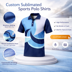 Camiseta Polo Sublimada para Hombre, Personalizada con Estampado Deportivo, de Secado Rápido, Transpirable, para Golf, Manga Corta, Uniforme de Equipo, con Logotipo OEM - Product Image 2
