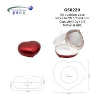 Étui vide pour coussin d'air avec miroir 10g, en forme de cœur, rouge, en plastique ABS, compact cosmétique double couche pour fond de teint, en vrac, recyclé