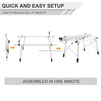 Table de camping pliable en alliage d'aluminium, design moderne, portable, 2-4 pieds, hauteur réglable à l'infini, sac de transport, 4/6 places
