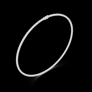 <b>Silver</b> Elegant Lab Grown <b>Diamond</b> Choker <b>Necklace</b> Link Gold Plated Timeless Sparkle Modern Luxury Design Wedding Party Perfect - Product Image 2