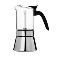 Cafetera Moka SEECIN de Vidrio Transparente con Diseño Desmontable para Estufa para Preparar Café Espresso con Tapa
