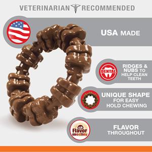 <strong>Nylabone</strong> Power <strong>Chew</strong> Textured Dog <strong>Chew</strong> Ring <strong>Toy</strong> Tough and Durable Dog <strong>Chew</strong> <strong>Toy</strong> for Aggressive Chewers Flavor Medley Large Souper