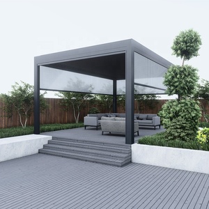 Pergola <span class=keywords><strong>in</strong></span> Alluminio con <span class=keywords><strong>Tettoia</strong></span> Frangisole Impermeabile per Giardino Esterno 3x3 3x4 5x4 6x3 - Ingrosso Fabbrica - Product Image 2