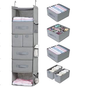 6-shelves <b>Hanging</b> Closet Organizer Foldable Closet Organizers Storage for <b>Wardrobe</b> - Product Image 1