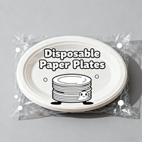 Prix d'usine Assiette en papier personnalisée simple Prix bon marché Assiette en papier jetable de luxe écologique