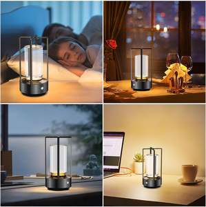 Lámpara de Mesa de Cristal con Batería de Aluminio, Moderna, LED, Recargable, Inalámbrica, con Control Táctil, para Cenas al Aire Libre, Venta al Por Mayor - Product Image 2
