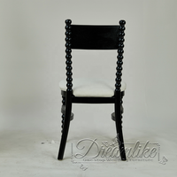 Chaise de salle à manger empilable en bois massif moderne noire pour hôtel, mariage, événements en plein air
