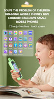 Téléphone portable pour enfants de haute qualité avec écran tactile, double caméra, jeux éducatifs, musique, photos, cadeau de Noël ou d'anniversaire