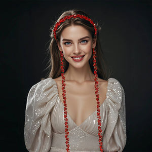 YouLaPan <span class=keywords><strong>Elegante</strong></span> Fascia per Capelli con Cristalli per Donne, Accessorio per Capelli Rosso Scintillante con Perline, Adatto per Acconciature da <span class=keywords><strong>Sposa</strong></span> YXA292 - Product Image 2