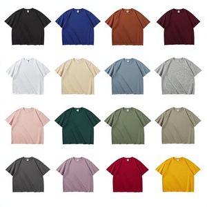 Camiseta de Algodón de Corte Regular para Hombre, Cuello Redondo, Manga Corta, Informal, Tejido de Punto, Transpirable, Diseño Liso Teñido - Product Image 1