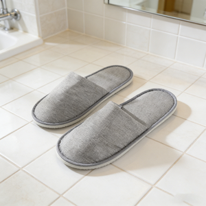 Chaussons jetables écologiques et recyclables pour <span class=keywords><strong>hôtel</strong></span>, série J en lin à 7 ondulations, éponge 0,2, petit talon pour spa, vacances, vente en gros - Product Image 4