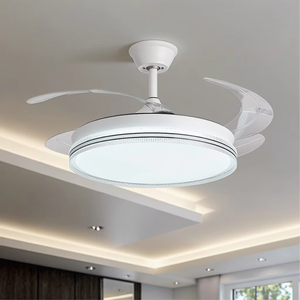 <span class=keywords><strong>Ventilador</strong></span> de Techo LED Retráctil para Sala de Estar, Comedor y Dormitorio, <span class=keywords><strong>Diseño</strong></span> Invisible, Lámpara de <span class=keywords><strong>Ventilador</strong></span> de Techo con Control Remoto - Product Image 1