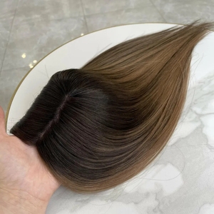 Fournisseur chaud Cheveux à pince Brun cendré pour Toupets Cheveux russes vierges Grande taille Fermeture frontale en dentelle Body Wave Toppers Sans colle - Product Image 4