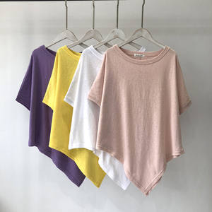 New Arrivals Women Casual Print Solid Color Cut Out Tees Top for Women - Product Image 3