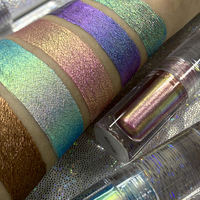 Maquillage de marque privée, pigment liquide caméléon imperméable, chrome pastel, multichrome, multicolore, brillant, fard à paupières chimique