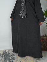 Abaya noire à manches longues et col rond, légère et douce au toucher, indispensable pour les occasions islamiques, robe maxi pour femmes musulmanes, personnalisable