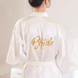 NANTEX indumenti da notte da donna tinta unita Wedding Maid Matron of honor ROBE Kimono di seta pigiama di seta abiti da sposa e damigella d'onore abito in raso