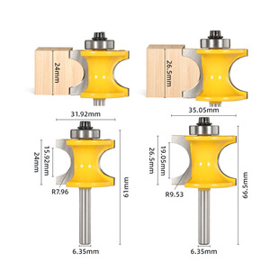 Carbide Tipped <b>Router</b> <b>Bits</b> 1/4 Shank Bearing Semi Circular Cutter For Woodworking CNC Engraving Machine 5 Piece <b>Set</b> - Product Image 2
