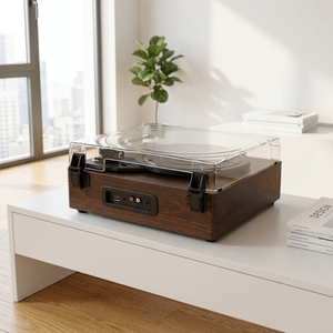 Tourne-disque classique antique brun foncé avec Bluetooth sans fil pour les amateurs de musique, cadeau, 3 vitesses, **lecteur de disques vinyles** - Product Image 5