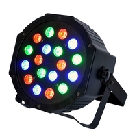 Projecteur LED plat RGB 18x3 watts, trois couleurs, en plastique, pleine puissance, haute luminosité, pour éclairage de scène